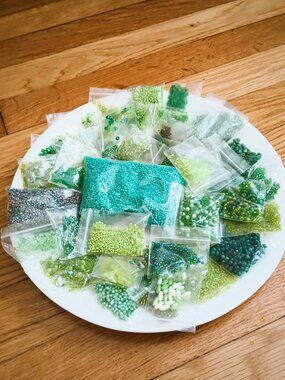 DIY Assorted Bulk Seed Beads 1.4 lb Green Tones